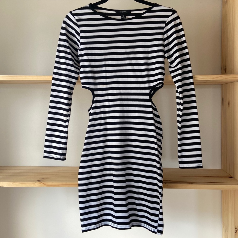 Forever 21 Striped Cut-out mini dress